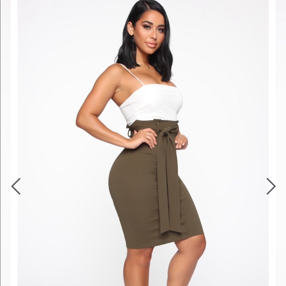 NWT Fashion Nova Olive Green Dress - Picture 2 of 8